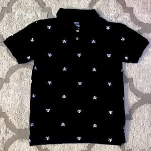 Cherokee Black Polo With Skulls Big Boys Size Large